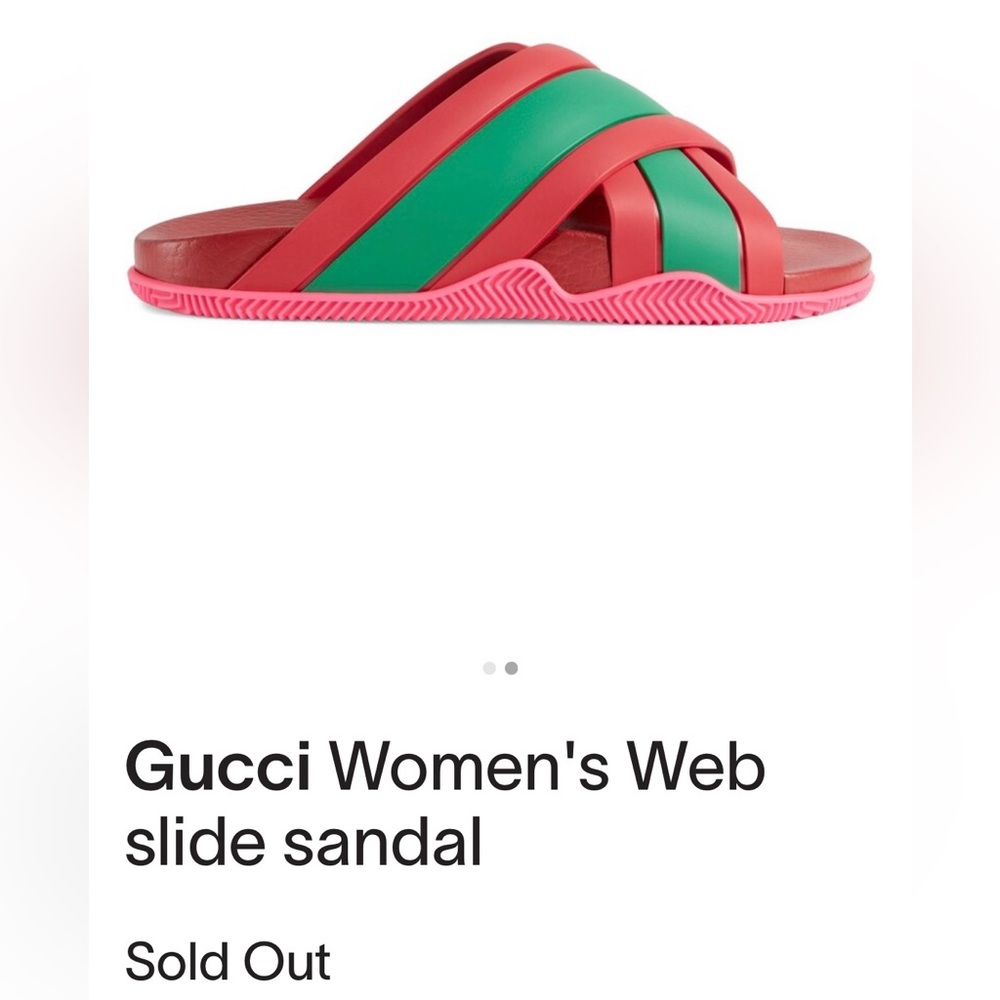 Gucci Women's Red and Green Slide Sandals